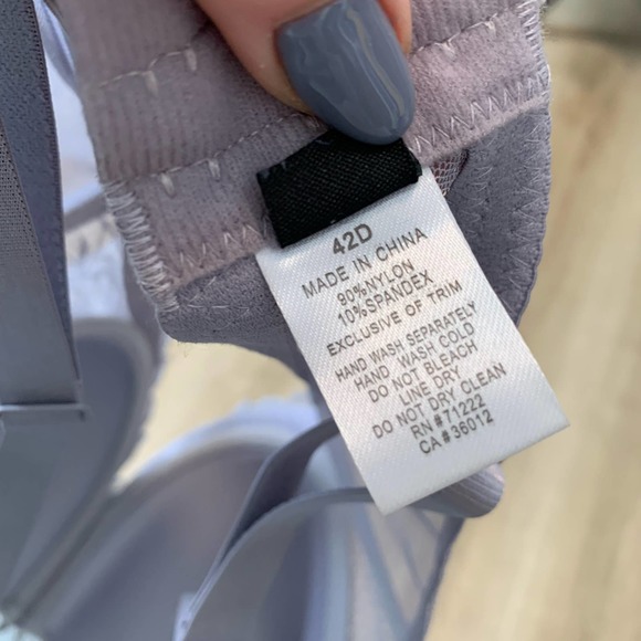 Rampage Intimates Womens Bra Size 42D Casual 3-Hook Light Purple Lacy Padded - Picture 4 of 16